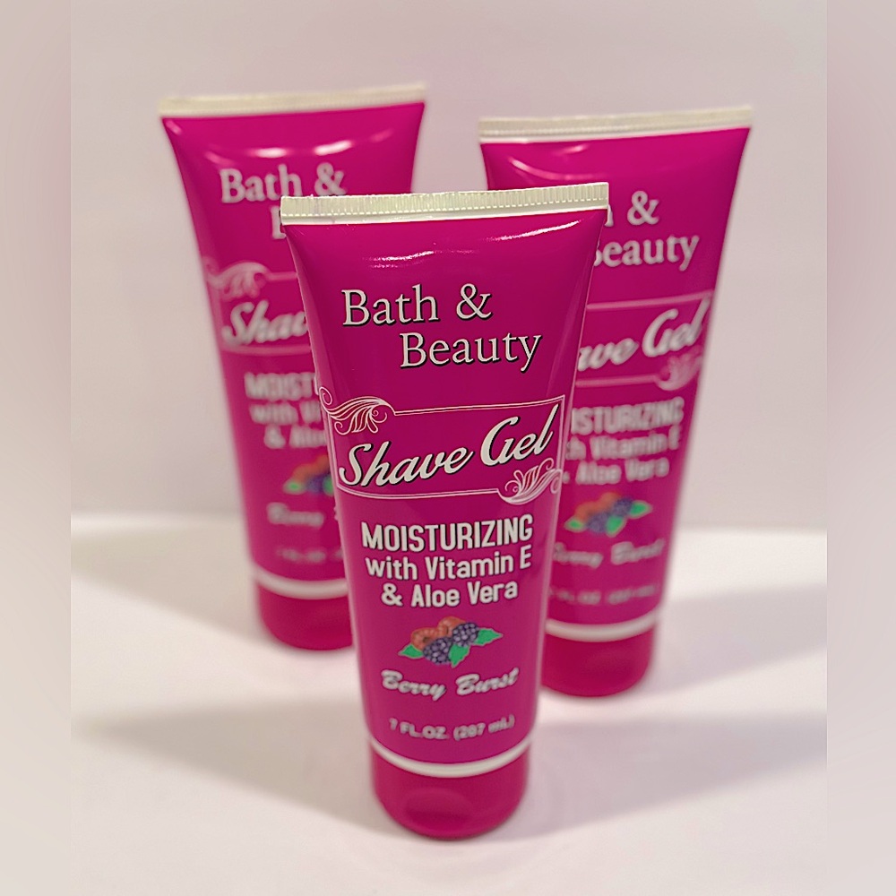Bath & Beauty Moisturizing Shave Gel Berry Burst 7 fl oz. - Set of 3